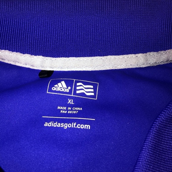 Men's Adidas Golf Striped Short Sleeve Polo Shirt Size XL Purple Black - Picture 3 of 5